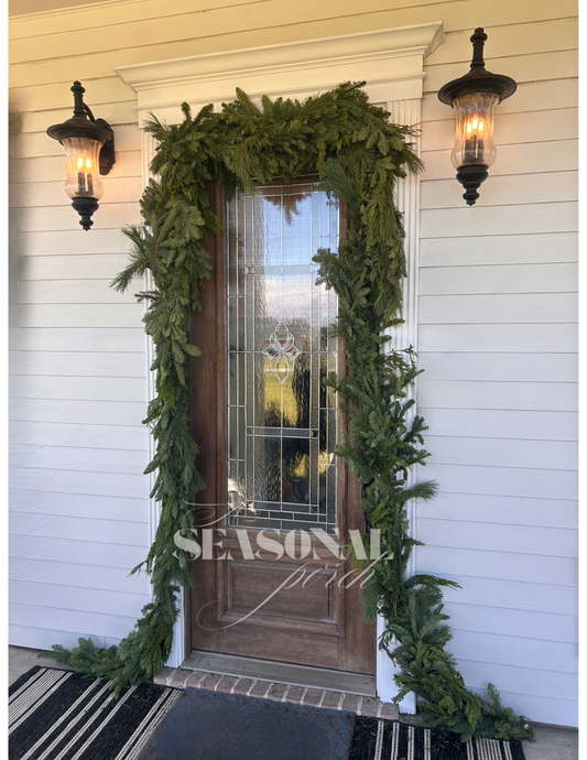 Signature Standard Single Door Garland | Noble Fir & Cedar Mix