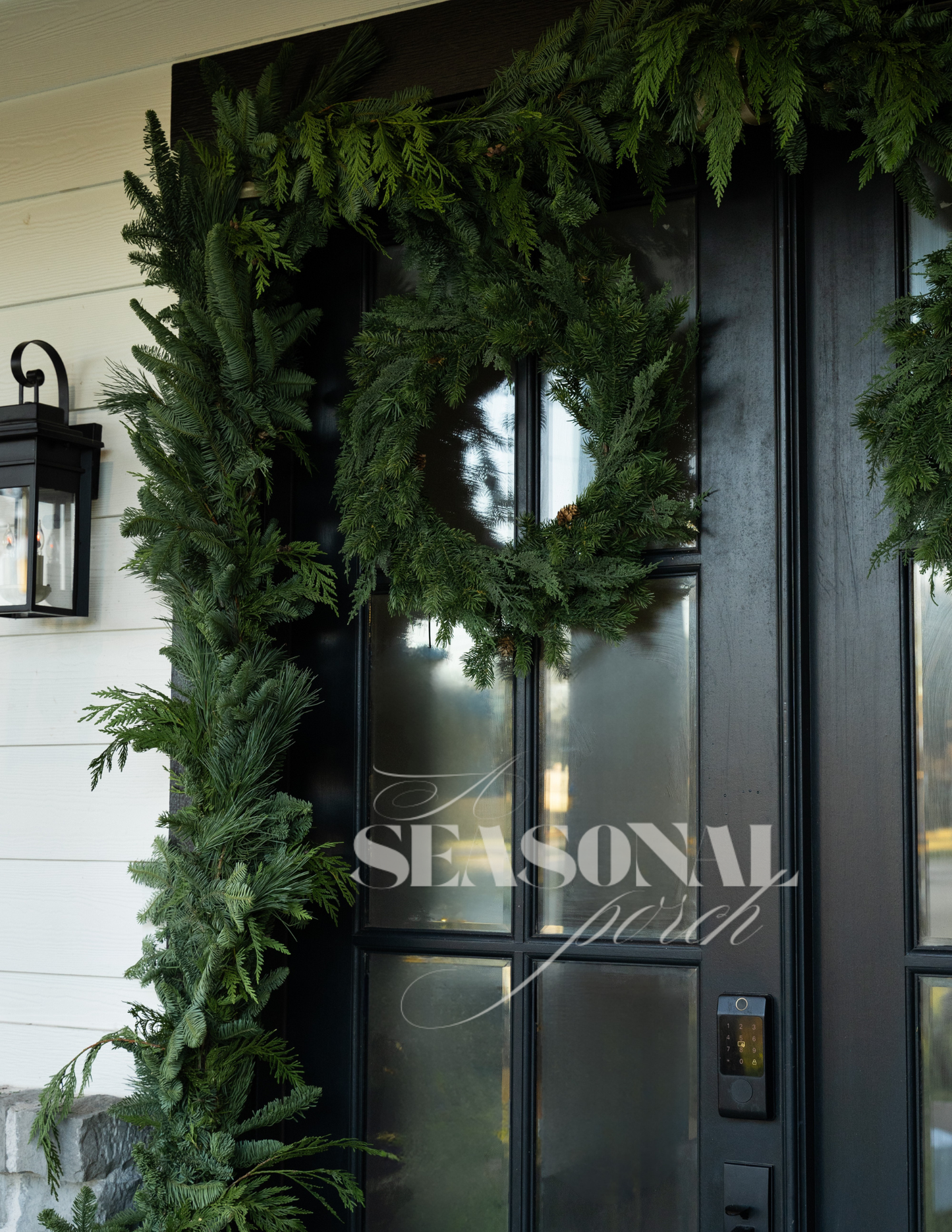 Signature Double Door Garland | Noble Fir & Cedar Mix